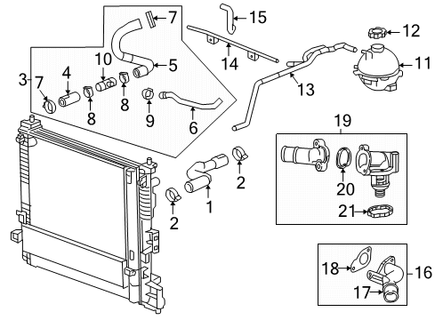 2018 Cadillac XT5 Water Outlet Diagram for 12706857