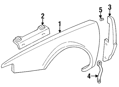 2002 Cadillac Eldorado Fender & Components Diagram