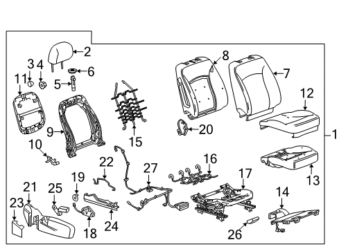 2015 Chevy Malibu Passenger Seat Components Diagram