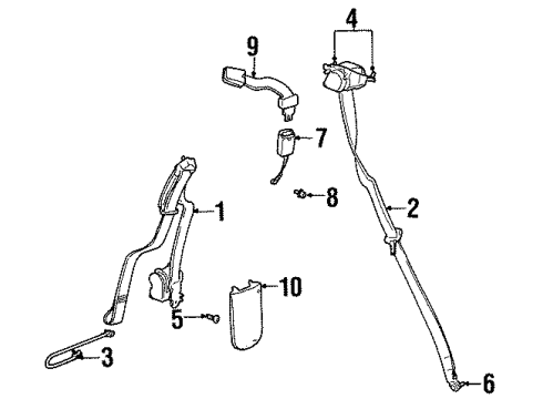 2000 Saturn SC1 Seat Belt Diagram