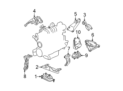 2005 Buick LaCrosse Engine & Trans Mounting Diagram