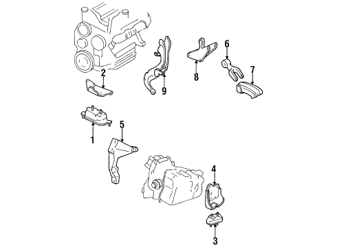 1994 Oldsmobile Cutlass Supreme Engine & Trans Mounting Diagram