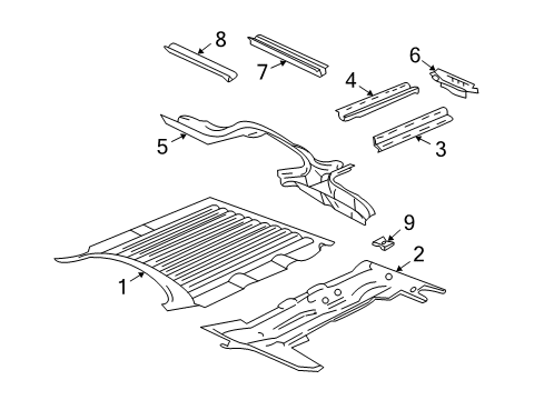 1999 Chevy Express 3500 Pillars, Rocker & Floor - Floor Diagram