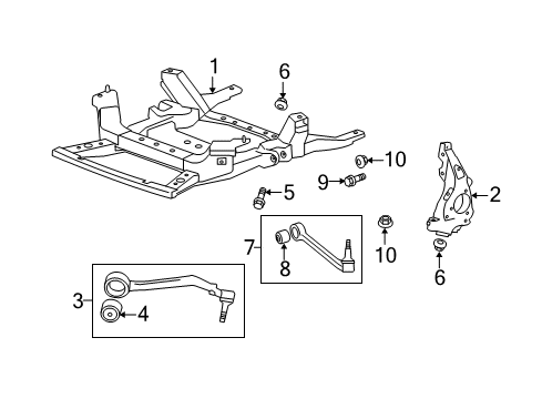 2014 Chevy Camaro Front Suspension Components, Lower Control Arm, Stabilizer Bar Diagram