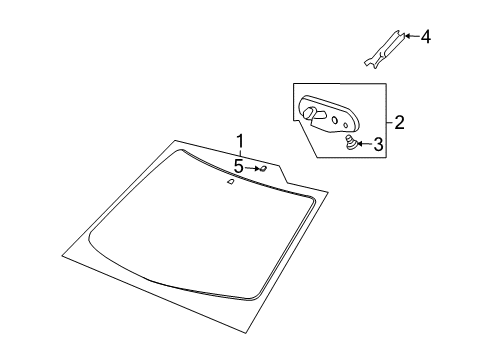 2007 Saturn Outlook Windshield Glass Diagram