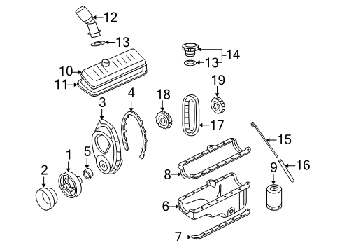 2004 Oldsmobile Bravada Engine Parts, Mounts, Cylinder Head & Valves, Camshaft & Timing, Oil Pan, Oil Pump, Crankshaft & Bearings, Pistons, Rings & Bearings, Variable Valve Timing Diagram
