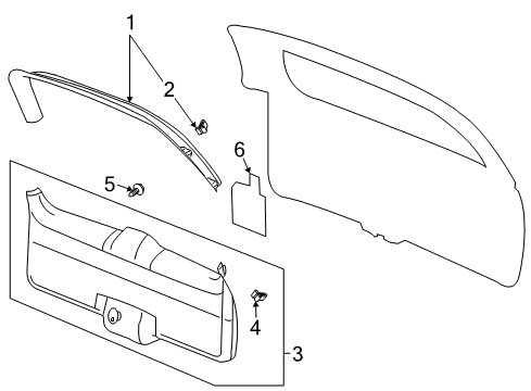 2006 Chevy Trailblazer EXT Interior Trim - Lift Gate Diagram