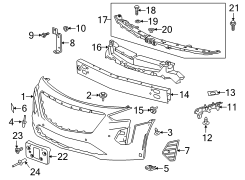 2020 Cadillac CT6 Impact Bar Diagram for 84156156