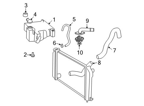 2004 Oldsmobile Bravada Radiator Hoses Diagram