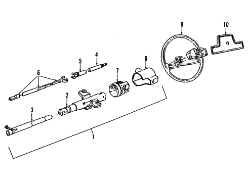 1998 Oldsmobile Regency Steering Column, Steering Wheel Diagram