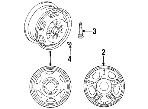2001 Chevy Prizm Spare Wheel Diagram for 94857834