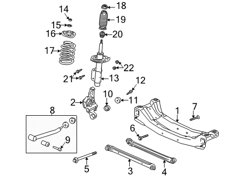 2004 Oldsmobile Alero Trailing Arm Bushing, Rear Diagram for 22611479