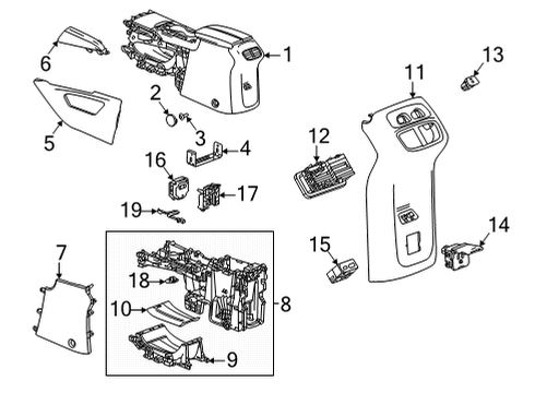 2021 Buick Envision Center Console Diagram