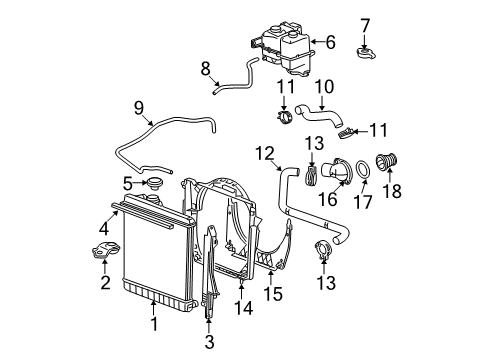 2012 GMC Canyon Radiator & Components Diagram