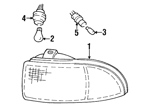 1995 Chevy Impala Corner & Side Marker Lamps Diagram