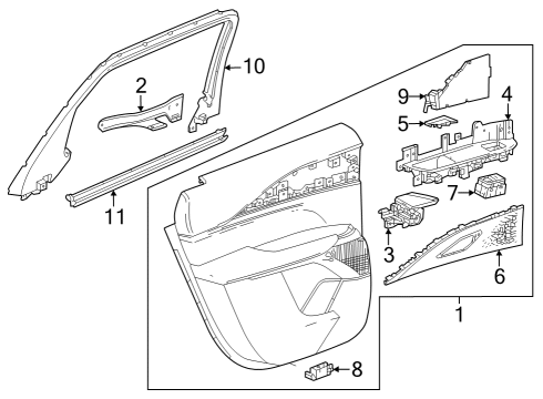2023 Cadillac LYRIQ Rear Door Diagram