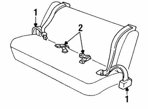 2001 Cadillac Eldorado Lap Belt, Black, Rear Center Diagram for 12530861