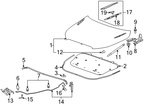 2012 Buick LaCrosse Hood & Components, Exterior Trim Diagram