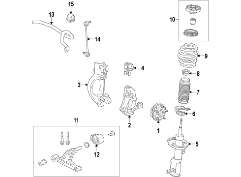 2014 Buick LaCrosse Front Suspension Components, Lower Control Arm, Stabilizer Bar Diagram