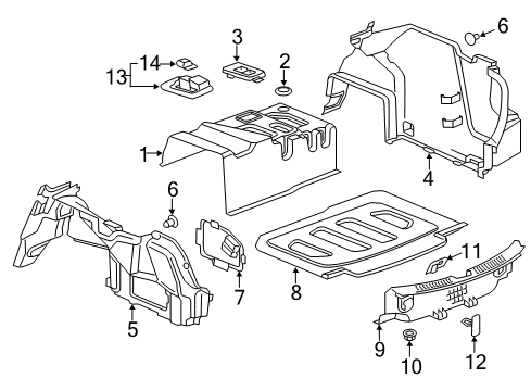 2017 Chevy Malibu Interior Trim - Rear Body Diagram