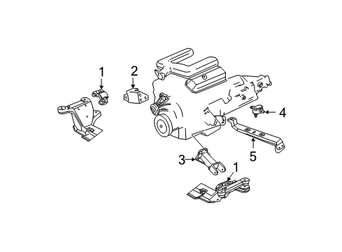 1999 Chevy Camaro Engine & Trans Mounting Diagram