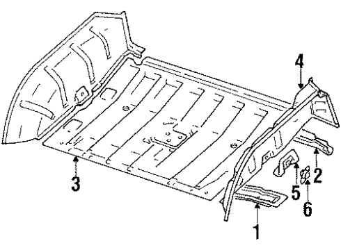 1998 Chevy Tracker Floor Pan, Rear Diagram for 30020341