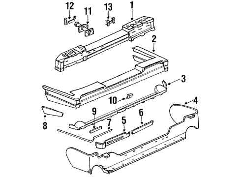 1991 Cadillac Eldorado Reflector Panel, Rear Diagram for 5975771