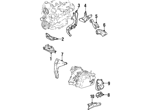 2002 Pontiac Grand Prix Engine & Trans Mounting Diagram