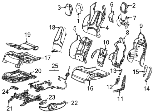 2022 Chevy Corvette Driver Seat Components Diagram