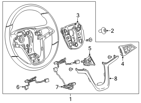 2022 Buick Encore Steering Wheel & Trim Diagram