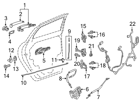 2022 Chevy Blazer Lock & Hardware Diagram