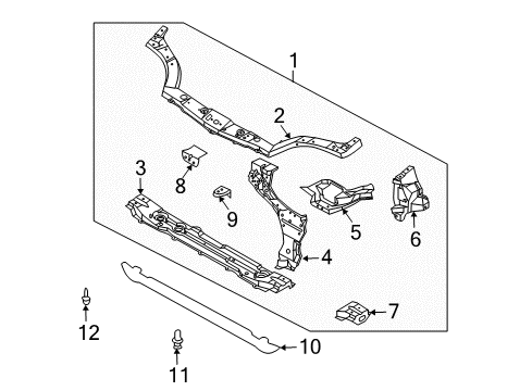 2007 Chevy Aveo5 Radiator Support Diagram