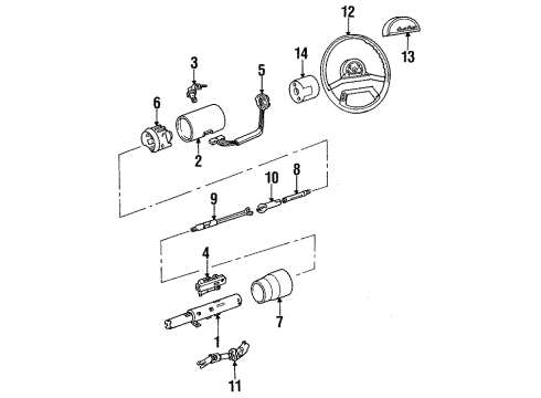 1988 Cadillac Allante Steering Column & Wheel, Steering Gear & Linkage Diagram