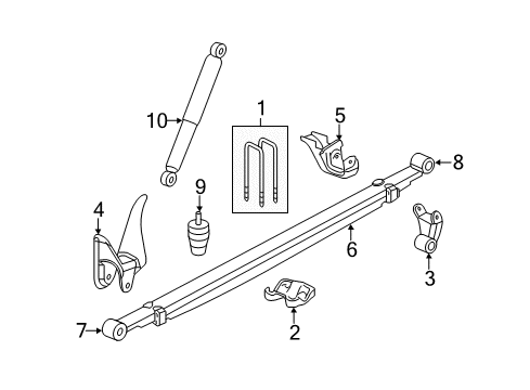 2014 Chevy Silverado 2500 HD Rear Suspension Components, Stabilizer Bar Diagram