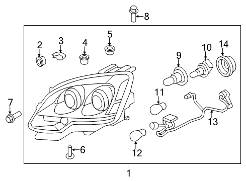 2012 GMC Acadia Bulbs Diagram