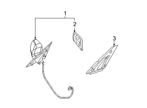 2008 Cadillac STS Outside Mirrors Diagram