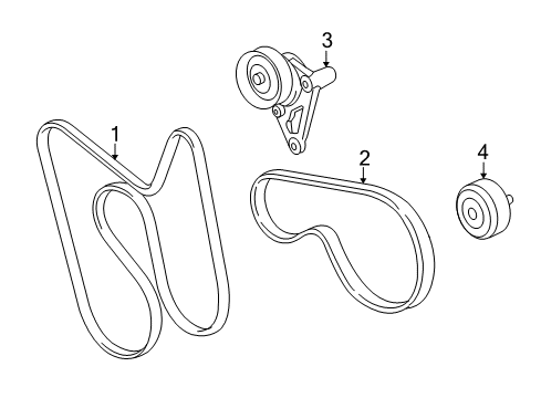 2010 Hummer H3T Belts & Pulleys Diagram