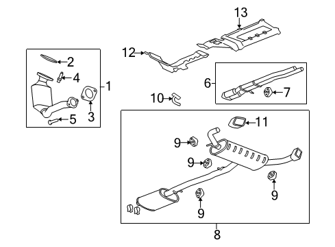 2009 Chevy Equinox Catalytic Converter, Driver Side Diagram for 25818506