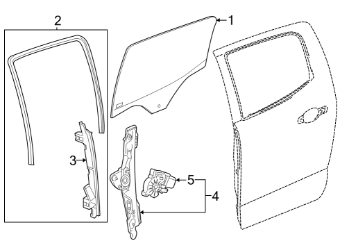 2023 GMC Canyon Glass - Rear Door Diagram