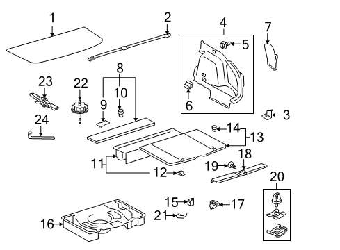 2004 Pontiac Vibe Interior Trim - Rear Body Diagram