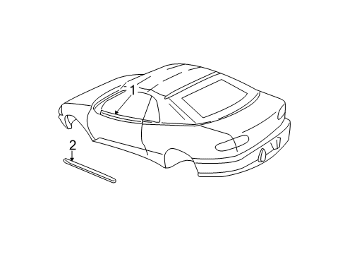 1999 Chevy Cavalier Exterior Trim - Door Diagram