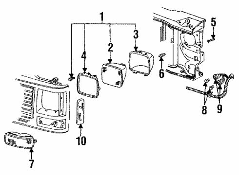 1999 GMC C2500 Suburban Headlamps Diagram