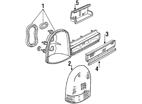 1990 Oldsmobile Cutlass Supreme Tail Lamps Diagram