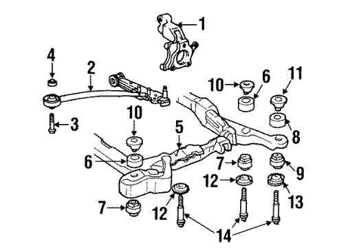 1998 Cadillac DeVille Front Suspension Components, Lower Control Arm, Ride Control, Stabilizer Bar Diagram