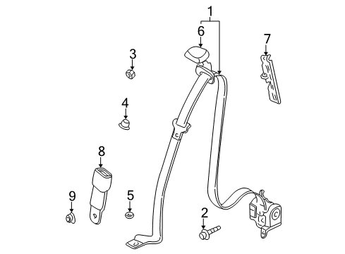 2002 Pontiac Aztek Seat Belt Diagram