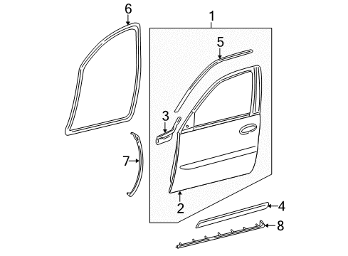 2011 Cadillac DTS Front Door Diagram