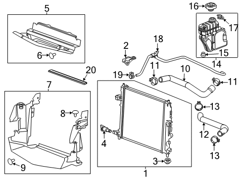2018 Cadillac ATS Radiator & Components Diagram