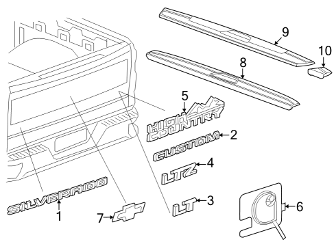 2021 Chevy Silverado 2500 HD Exterior Trim - Pick Up Box Diagram
