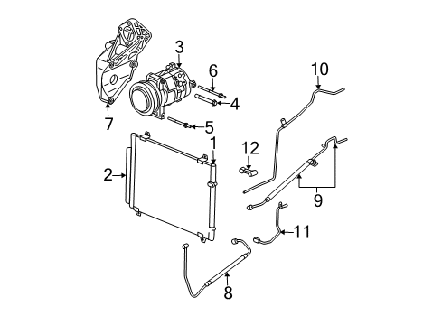 2004 Cadillac CTS A/C Condenser, Compressor & Lines Diagram