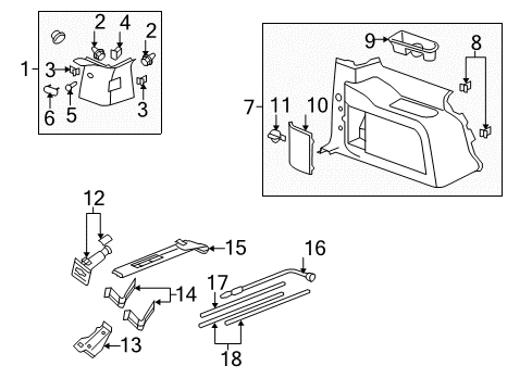 2009 Chevy Tahoe Cup Holder, Titanium, Driver Side Diagram for 15838270